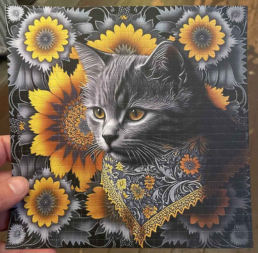 China Cat Sunflower Blotter Art