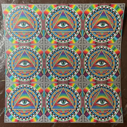 Rainbow Eye of Providence Blotter Art