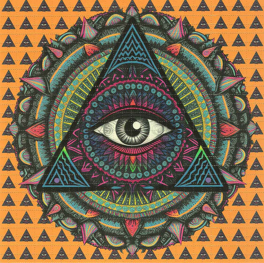 Orange Eye of Providence Blotter Art