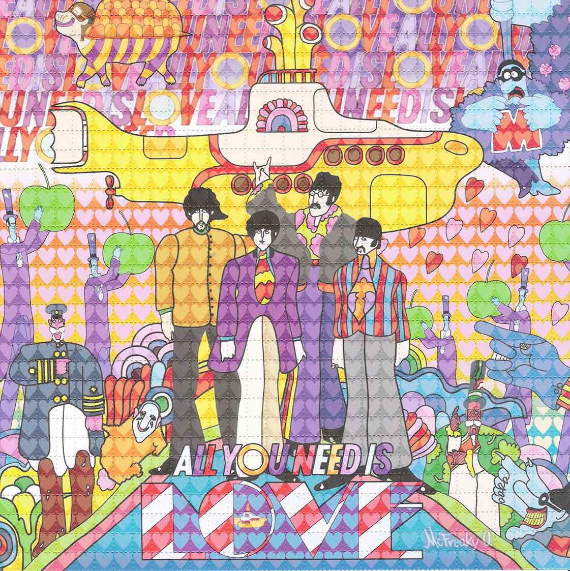 All You Need Is Love Yellow Submarine Beatles Blotter Art